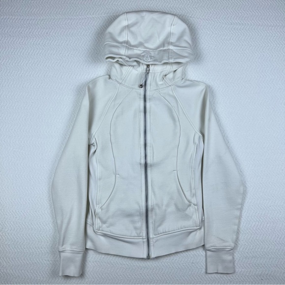 Lululemon Scuba Full Zip Hoodie Women’s 4 White Athleisure Loungewear Casual - Picture 1 of 10